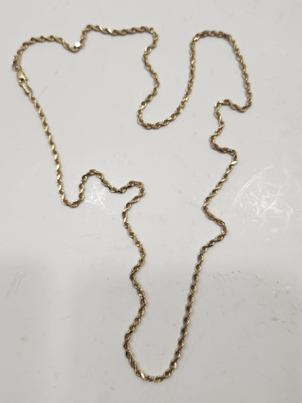 14K Solid Gold Diamond Cut Rope Chain 24" 2.5 mm 8.8 Grams